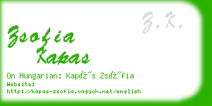 zsofia kapas business card